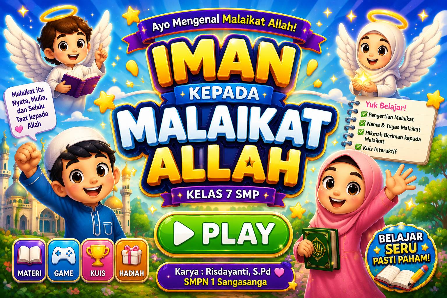 Gim mencocokan pertanyaan dan jawaban materi iman kepada malaikat Allah kelas 7 SMP